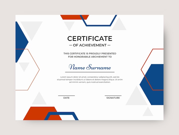 Certificate of achievement template design