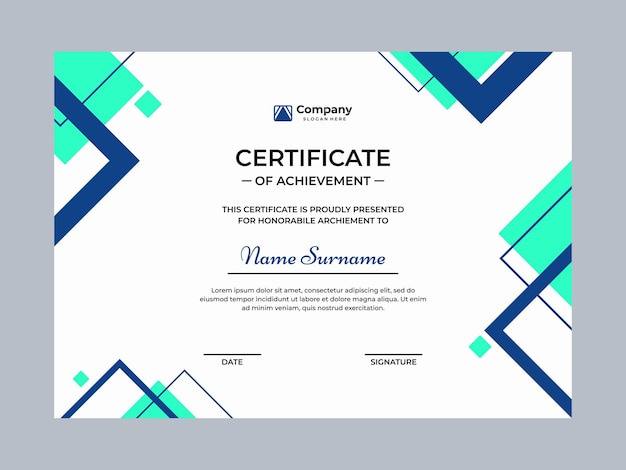 Дизайн шаблона сертификата о достижении