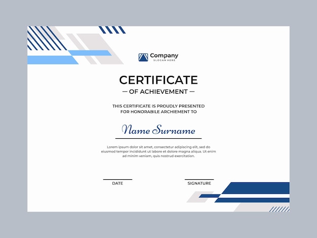 certificate of achievement template design