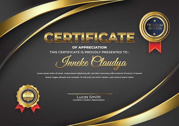 Certificate of achievement template modern professional design vector
