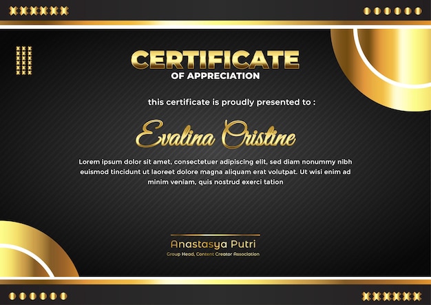 Certificate of achievement template modern professional design vector