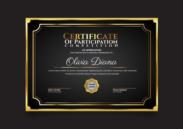 Certificate of achievement template modern professional design vector