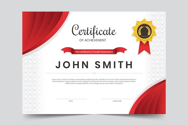 Certificate of achievement template