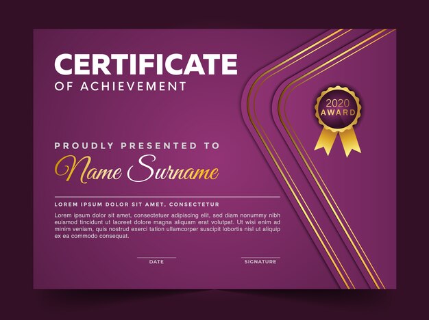 Certificate of achievement template