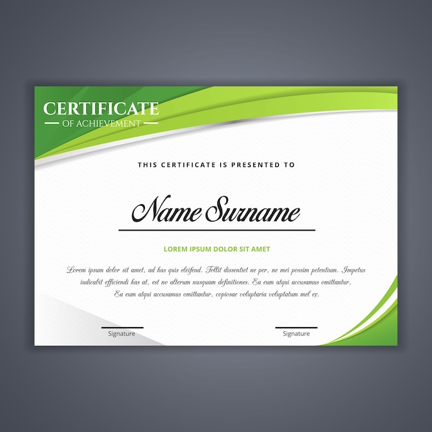 Vector certificate for achievement template