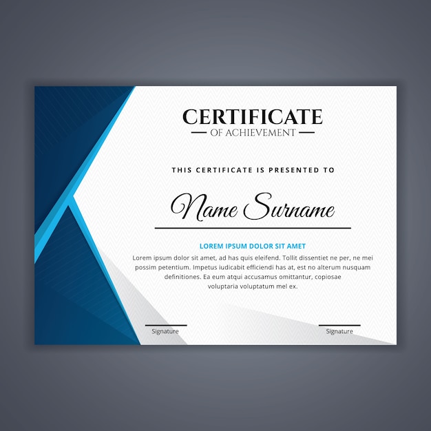 Vector certificate for achievement template