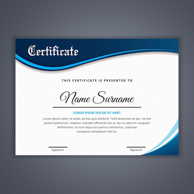 Certificate for achievement template