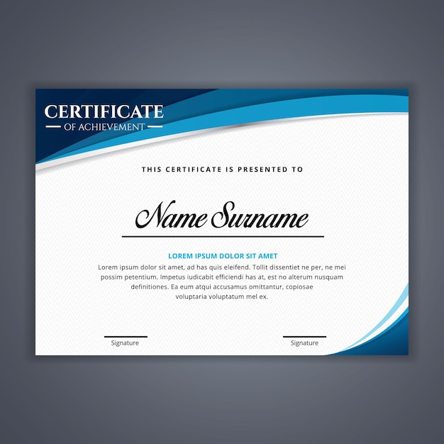 Certificate for achievement template