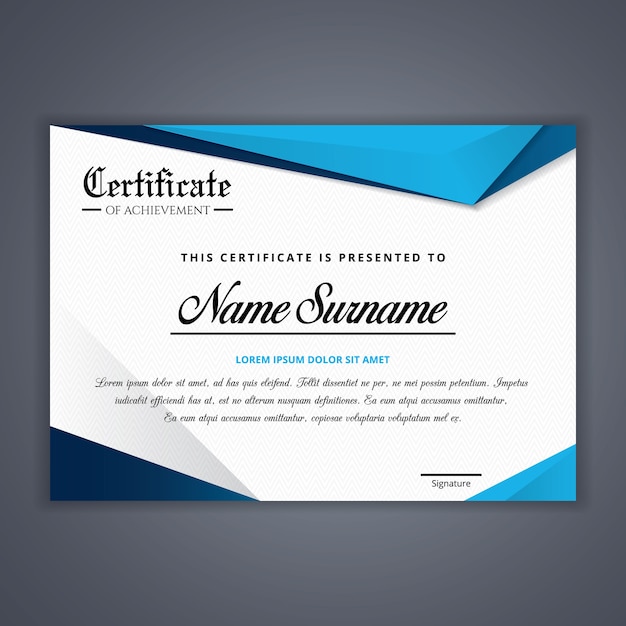 Certificate for achievement template