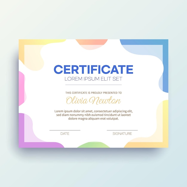 Certificate of achievement template