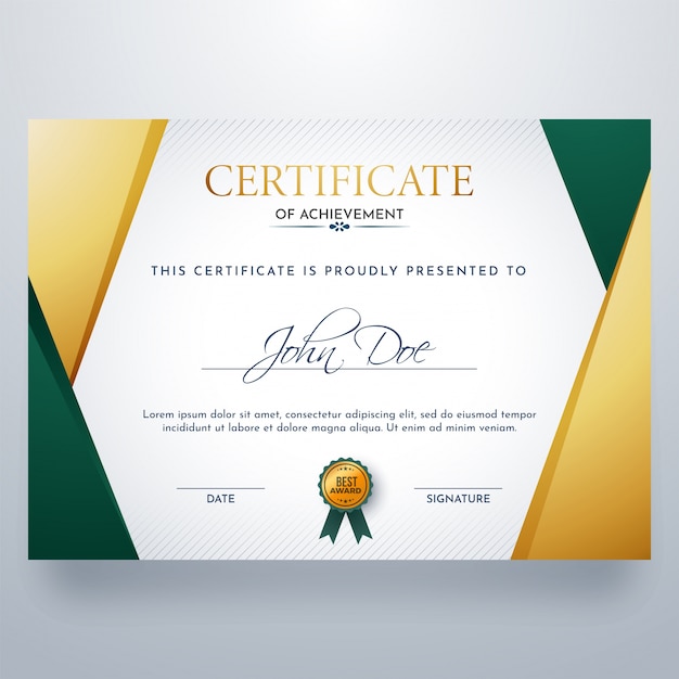 Vector certificate of achievement.