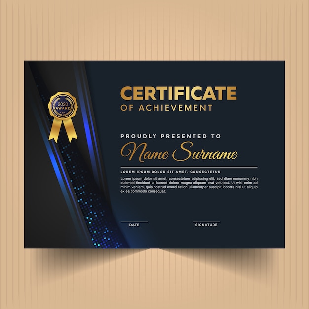 Certificate of appreciation design template with abstract elements