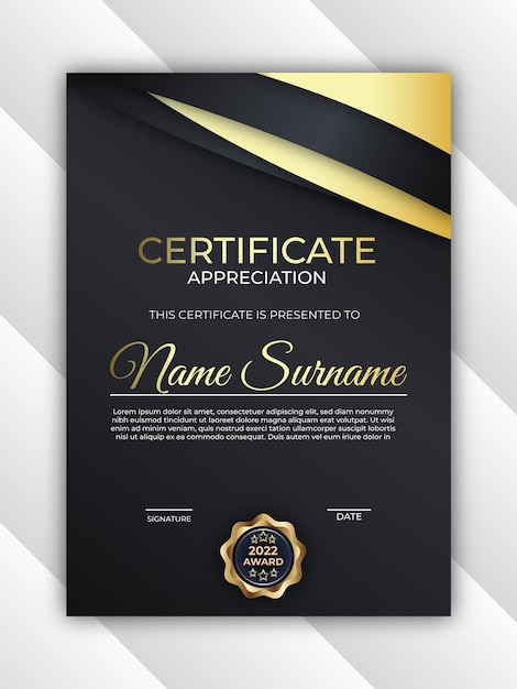 Vector certificate of appreciation design template