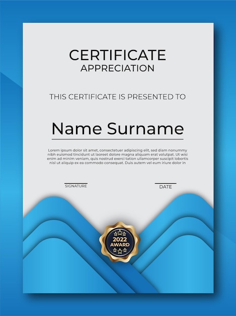 Certificate of appreciation design template