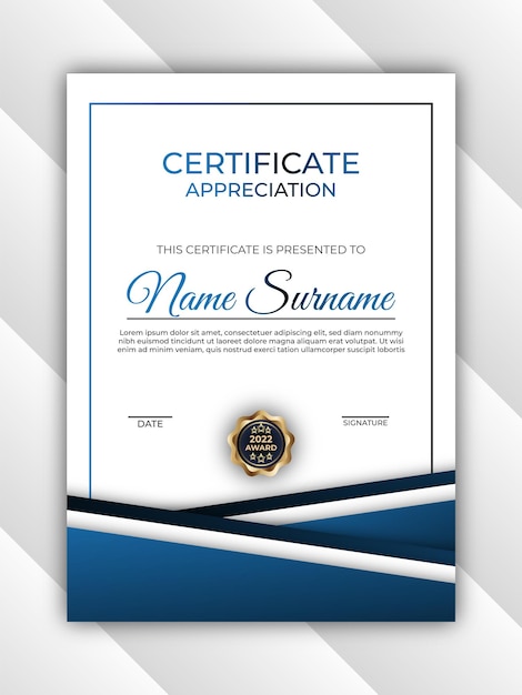 Certificate of appreciation design template