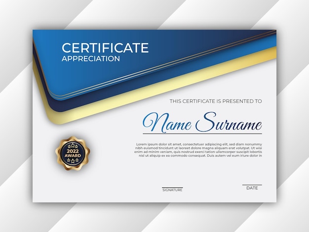 Certificate of appreciation design template