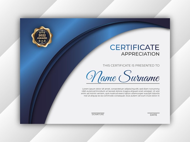 Certificate of appreciation design template