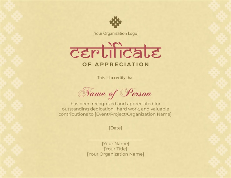 वेक्टर certificate of appreciation design