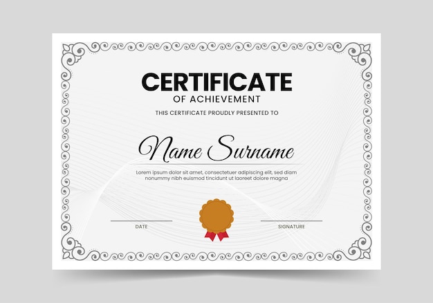 Vector certificate of appreciation diploma retro vintage design