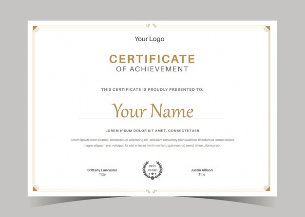 Vector certificate of appreciation template certificate of achievement awards diploma template