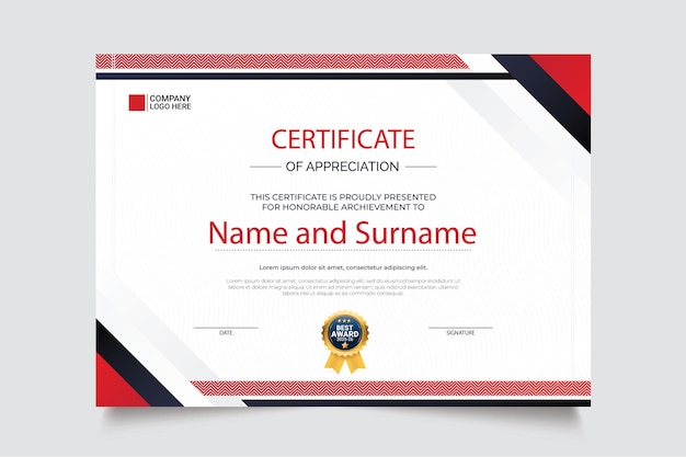 Certificate of appreciation template design