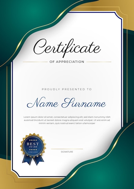 Premium Vector | Certificate of appreciation template gold and black