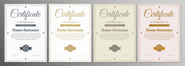 Certificate of appreciation template with vintage border