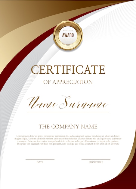 Certificate of appreciation template