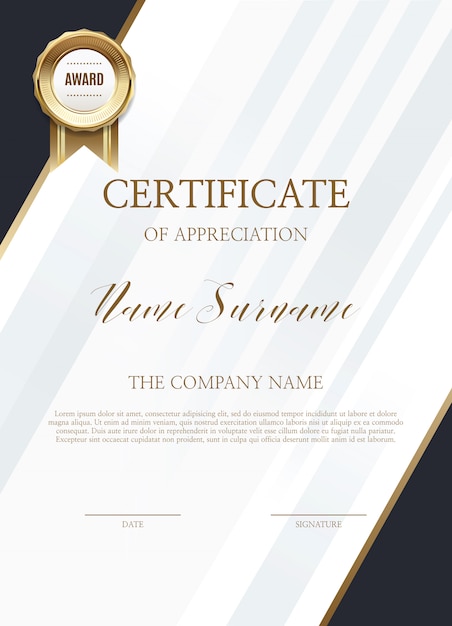 Vector certificate of appreciation template