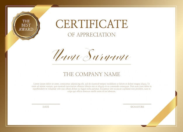 Certificate of appreciation template