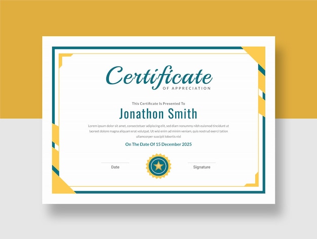 Certificate of appreciation template