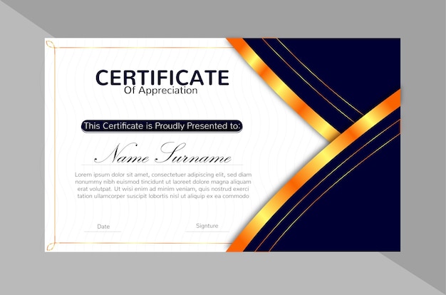 A certificate for appreciation with a gold border.