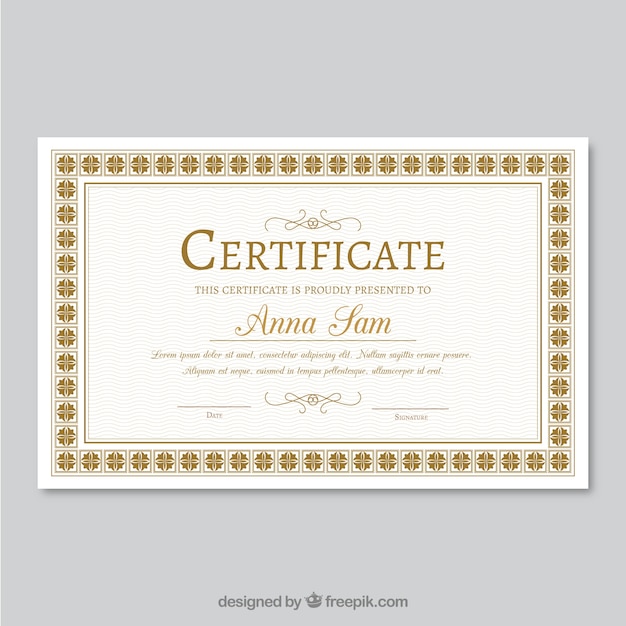 Certificate of appreciation with ornamental frame