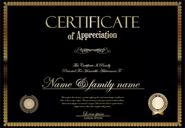 Vector certificate of appreciation