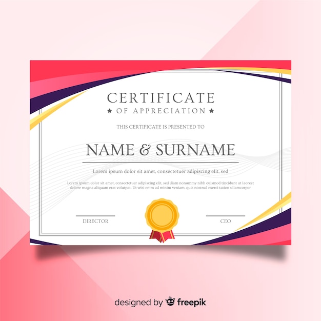 Certificate of appreciation