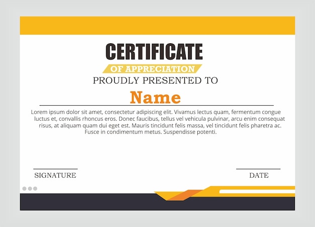 Certificate appreciation