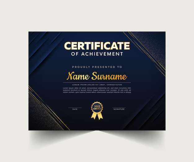 Certificate of award design template with elegant elements