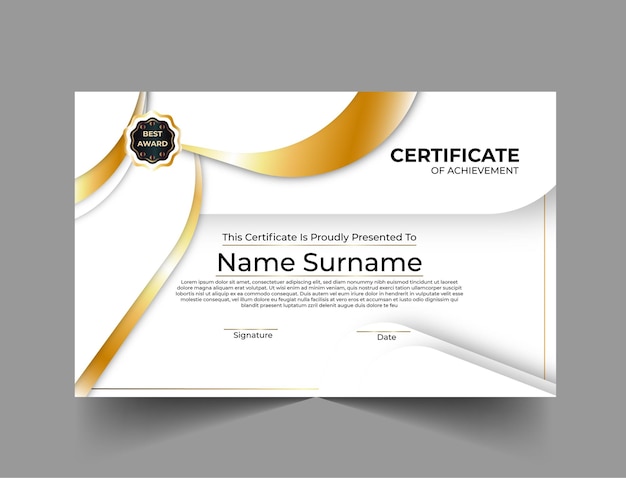 Certificate, award, diploma, achievement, business, honor, elegant, template, document, graduation