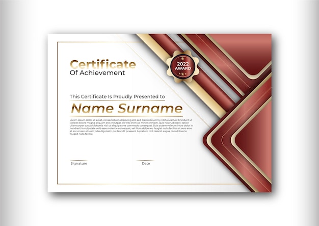 Certificate, award, diploma, achievement, business, honor, elegant, template