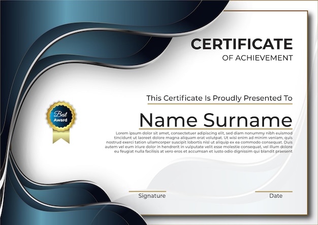 certificate award diploma