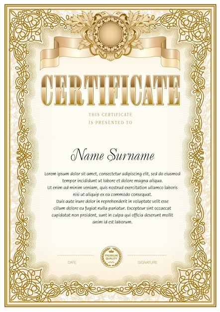 Certificate blank template