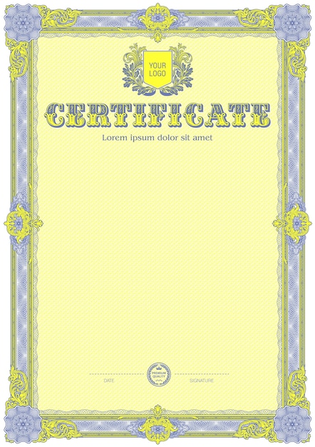 Certificate blank template