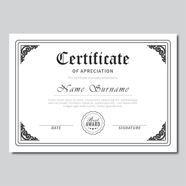 certificate classic