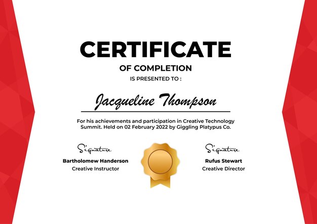 Vector certificate of completion modern vector template