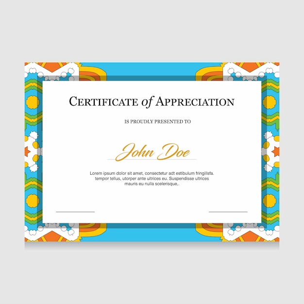 Certificate creative design vector