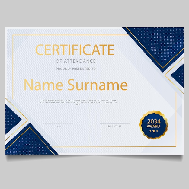 Certificate design certificate of Appreciation template achievement awards diploma graduation