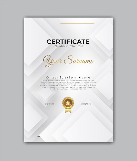 Certificate design diploma gift