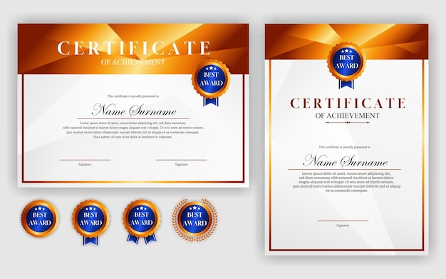 certificate design simple modern a4 luxury certificate gold color