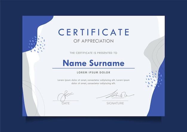 Certificate design template for activities easy editable