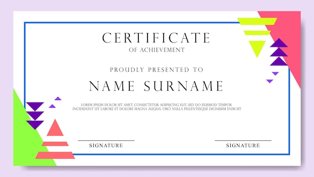 Certificate design template for any achievement in editable eps vector